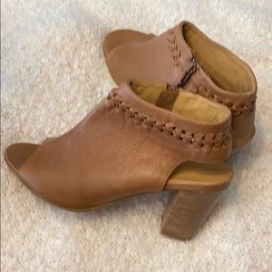 Leather Booties Cognac